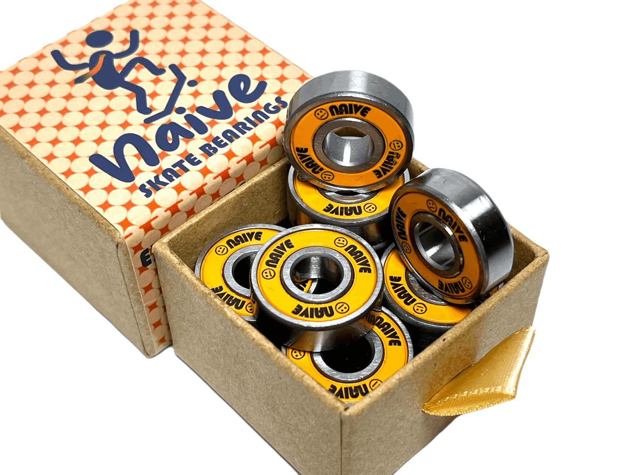 Naive Skateboard Bearings 8 Pack, Sunset Orange